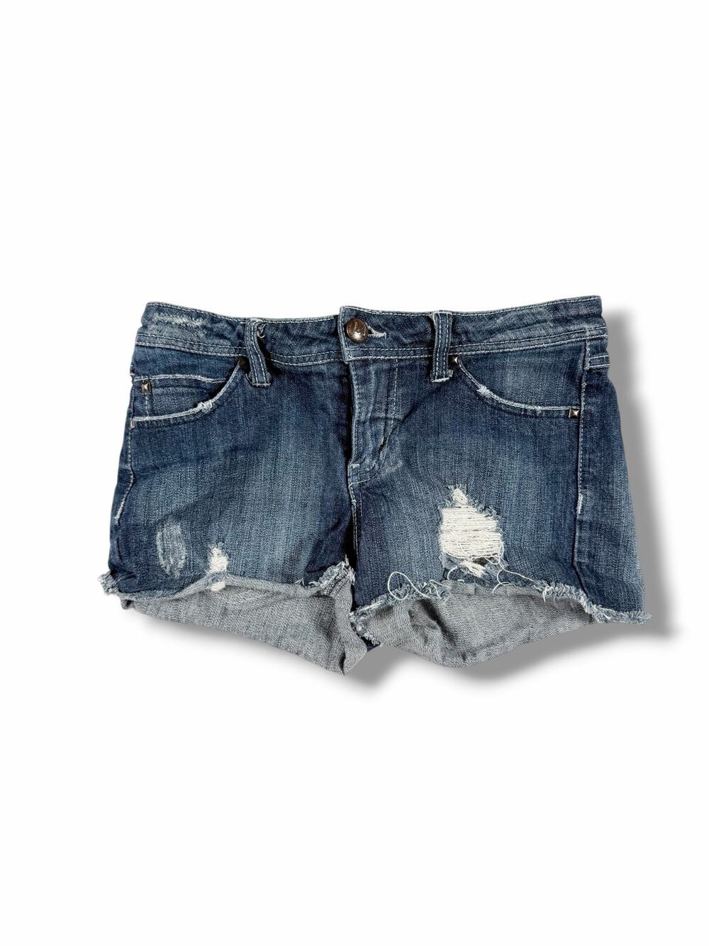 Miley Cyrus Max Azria Distressed Denim Shorts Studded Size 9
